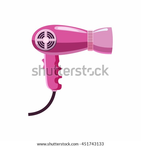 Hairdryer icon in cartoon style isolated on white background. Hair care symbol