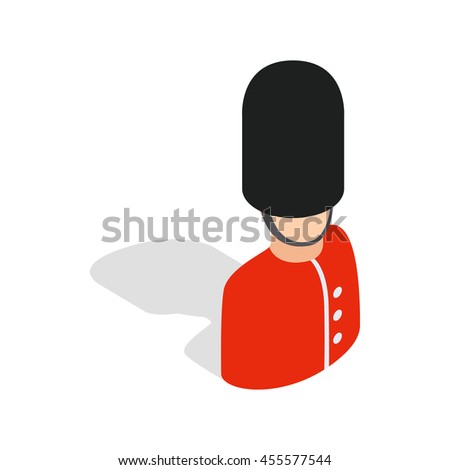 Royal guardsman icon in isometric 3d style isolated on white background. Security symbol