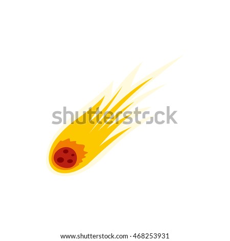 Comet Icon In Flat Style Isolated On White Background. Space Symbol ...