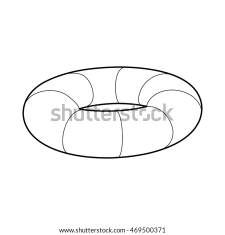 Lifebuoy icon in outline style on a white background