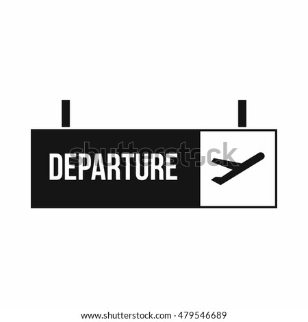 Airport departure sign icon in simple style isolated on white background vector illustration