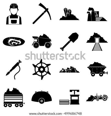 Miner icons set. Simple illustration of 16 miner vector icons for web