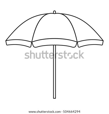 Beach parasol icon. Line illustration of beach parasol vector icon logo isolated on white background