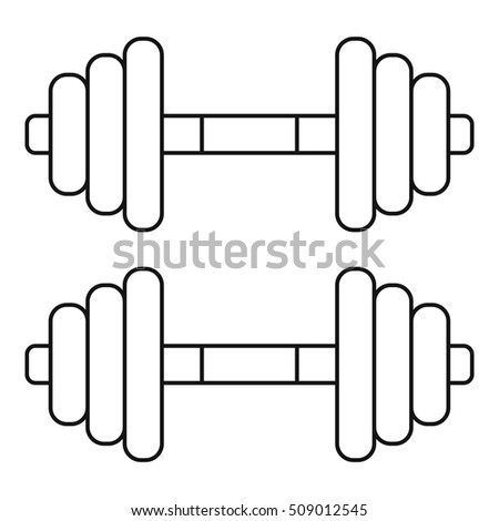 Dumbbell weights icon. Outline illustration of dumbbell weights vector icon for web