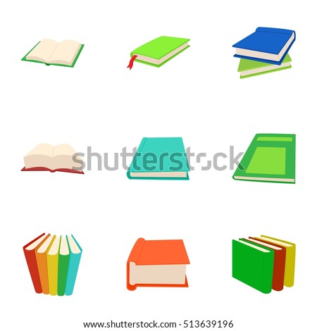 Reading book icons set. Cartoon illustration of 9 reading book vector icons for web ストックフォト © 