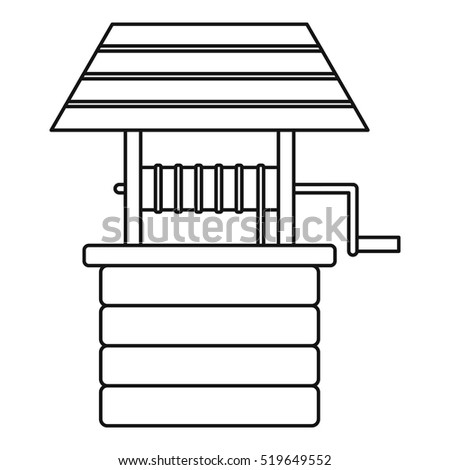 Water well icon. Outline illustration of water well vector icon for web design