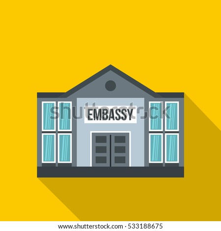 Embassy icon. Flat illustration of embassy vector icon for web