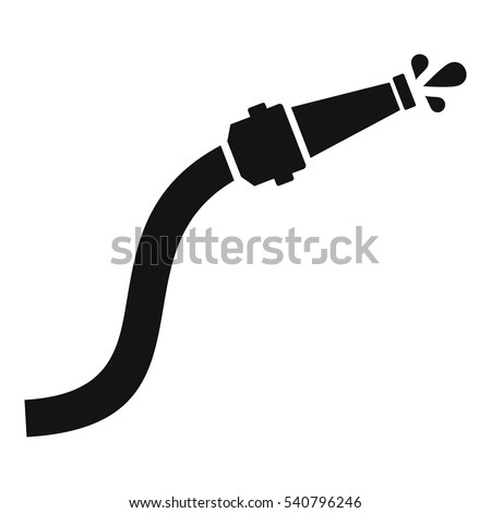 Fire hose with water drops icon. Simple illustration of fire hose with water drops vector icon for web