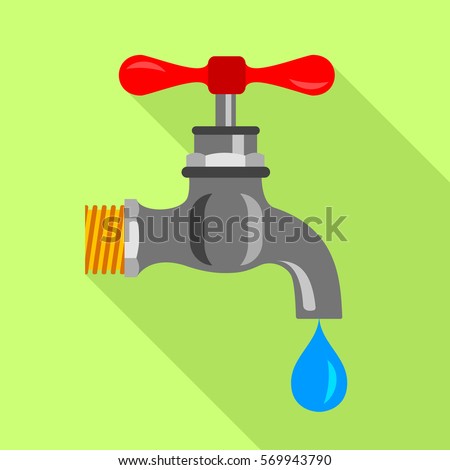 Dripping tap icon. Flat illustration of dripping tap vector icon for web design