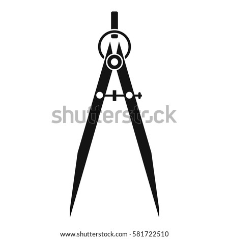 Drawing compass construction drafting icon. Simple illustration of drawing compass construction drafting vector icon for web