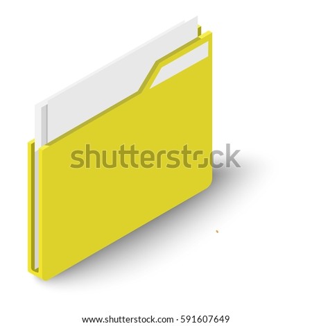 Folder icon. Isometric illustration of folder vector icon for web