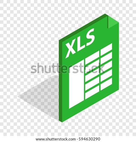 File format xls isometric icon 3d on a transparent background vector illustration