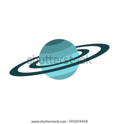 Saturn ring icon. Flat illustration of Saturn ring vector icon logo isolated on white background