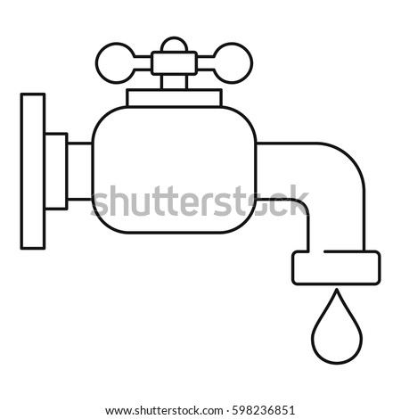 Outline illustration of water tap vector icon for web