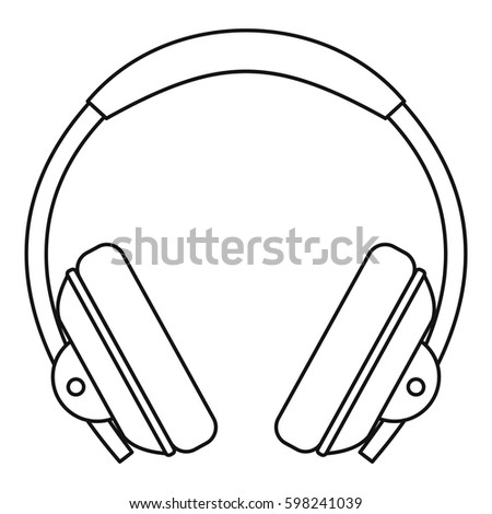 Headphone icon. Outline illustration of headphone vector icon for web