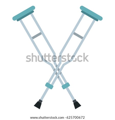 Crutches icon logo. Flat illustration of crutches vector icon isolated on white background