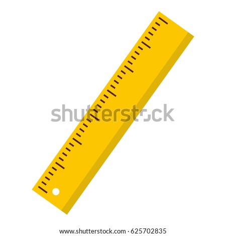 Yellow ruler icon. Flat isolated illustration of rule vector icon for any web design