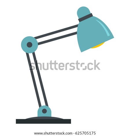 Office table lamp icon. Flat illustration of office table lamp vector icon isolated on white background