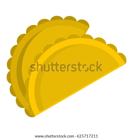 Two empanadas icon flat isolated on white background vector illustration