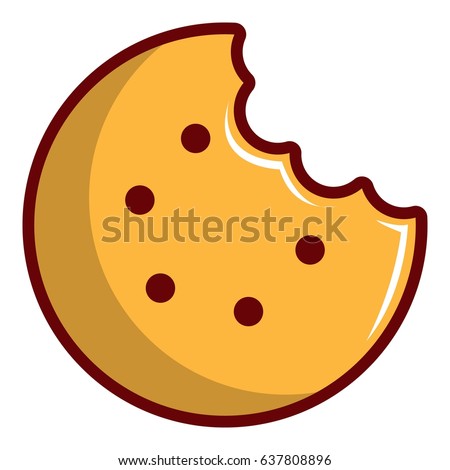 Bitten round cookie icon. Cartoon illustration of bitten round cookie vector icon for web