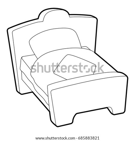 Bed icon. Outline illustration of bed vector icon for web design