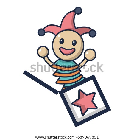 Jack in the box toy icon. Cartoon illustration of jack in the box toy vector icon for web design