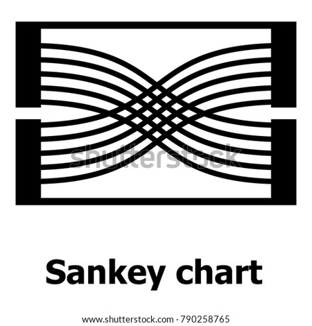 Sankey chart icon. Simple illustration of sankey chart vector icon for web.
