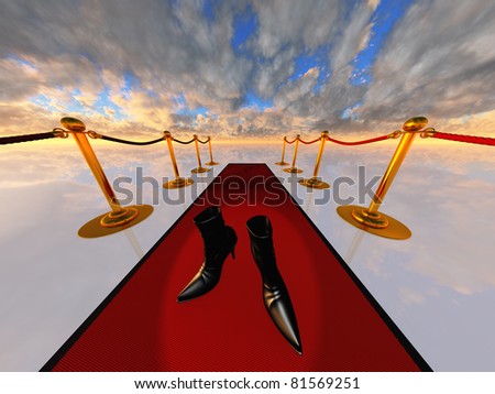 black stilettos on red carpet