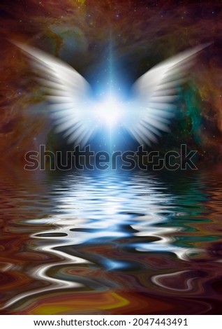 Similar – Image, Stock Photo Shining angel in reflection