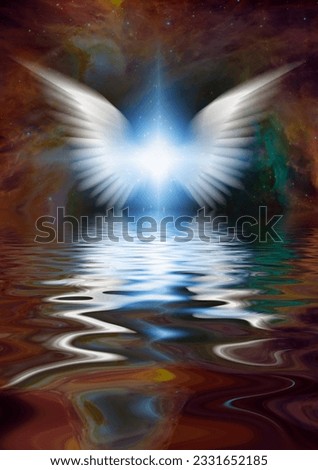 Similar – Image, Stock Photo Shining angel in reflection