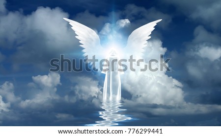 Similar – Image, Stock Photo Shining angel in reflection