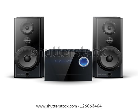 stereo system with two speakers