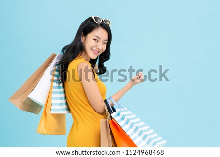 Similar – Image, Stock Photo Woman looking back holding man’s hand on beach