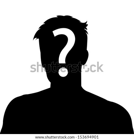 Male Silhouette With Question Mark On The Head - Suspect Concept Stock ...