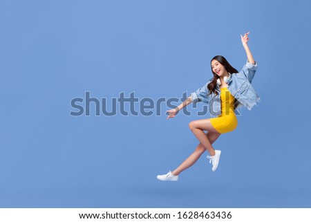 Similar – Image, Stock Photo beautiful teenager girl floating on pink donuts in a pool. Wearing sunglasses and smiling. Fun and summer lifestyle