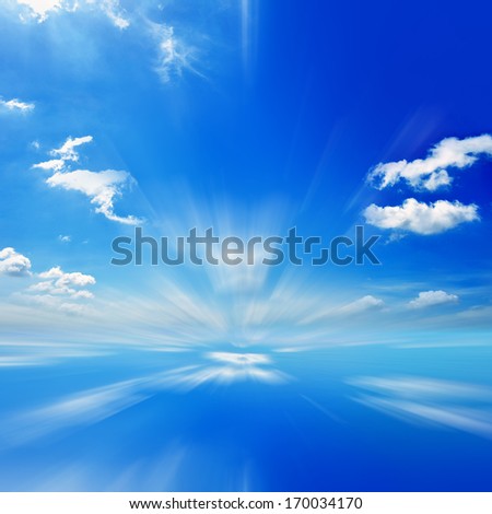 Blue sky abstract background with fast motion blur effect