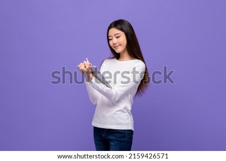 Similar – Image, Stock Photo Woman drawing on tablet at home