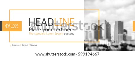 Horizontal web banner, vector template, with space for your picture