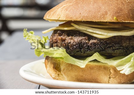 Big burger with copy space