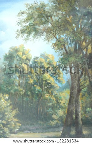 forest : oil color painting