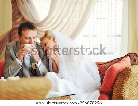 These romantic happy moments of wedding romantic couple.