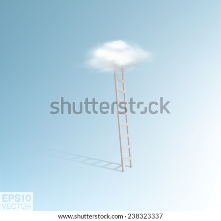 ladder to the cloud. Vector editable template