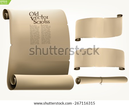 Old manuscript vector scrolls. 