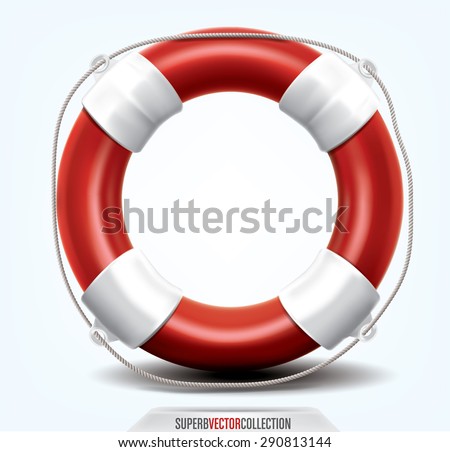 Life buoy isolated on white. High quality, detailed vector illustration