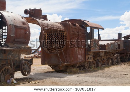 Old Steam Train in Train Graveyard
