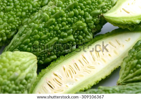 Bitter gourd or melon size as cucumber
