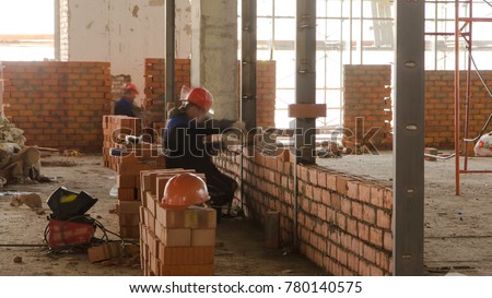 Similar – Image, Stock Photo Brick architecture detail.