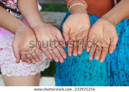 Children Raising hands.