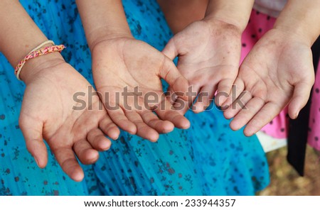 Children Raising hands.
