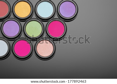 eyeshadow vivid colors on neutral background